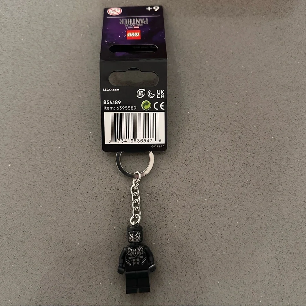 LEGO Marvel Black Panther Minifigure Keychain w Tag Wakanda Key Ring